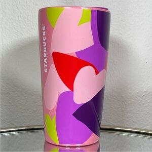 Starbucks Valentines Day Multi Colored Hearts Ceramic Travel Mug